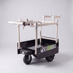 e-KRT electric beach cart with White PVC tubing