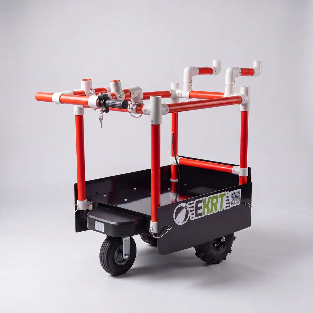 e-KRT electric beach cart with Red PVC tubing