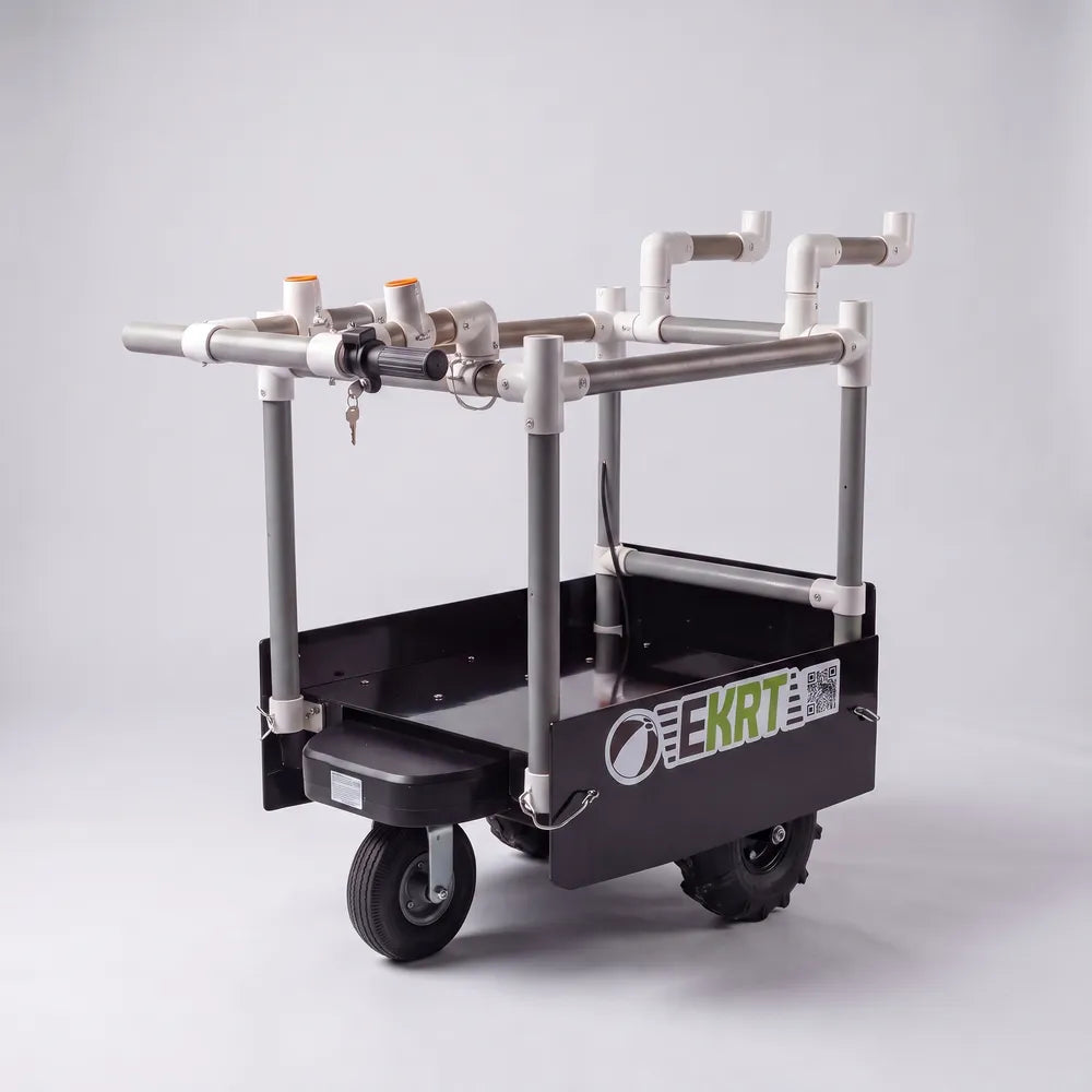 e-KRT electric beach cart with Grey PVC tubing