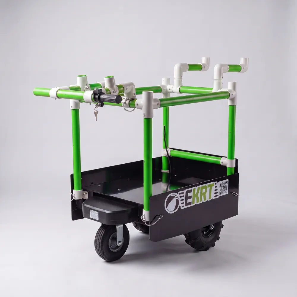 e-KRT electric beach cart with Green PVC tubing
