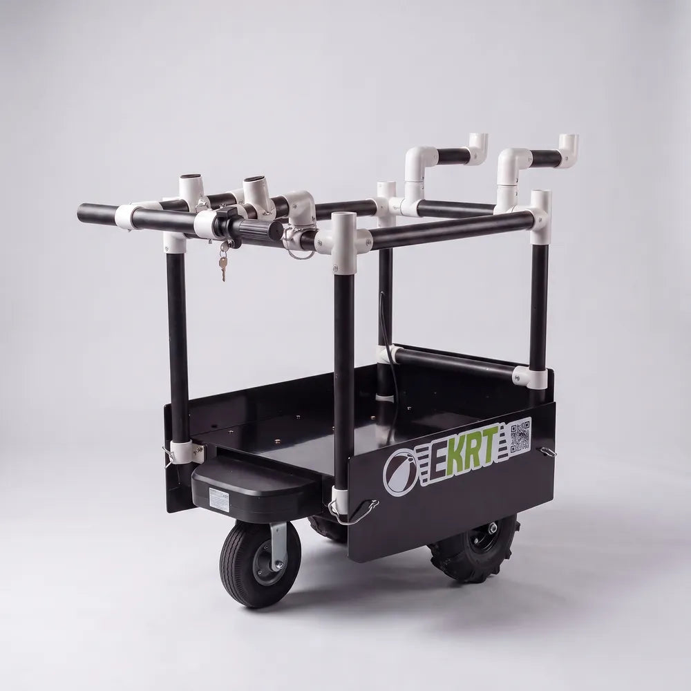 e-KRT electric beach cart with Black PVC tubing